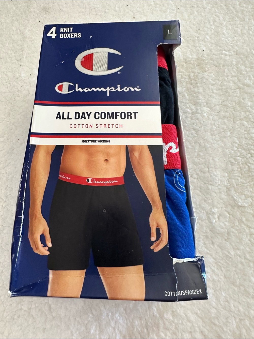 Champion Men’s All Day Comfort Cotton Stretch Boxer Briefs